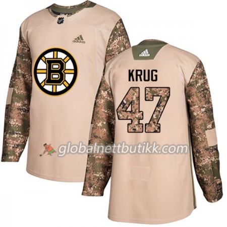 Boston Bruins Hockeydrakt Torey Krug 47 2017-2018 Camo Veterans Day Practice Adidas Authentic - Herre